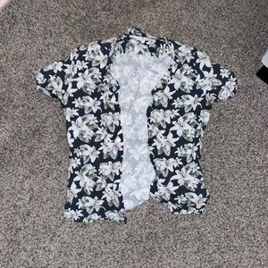 Flower Print Button Down